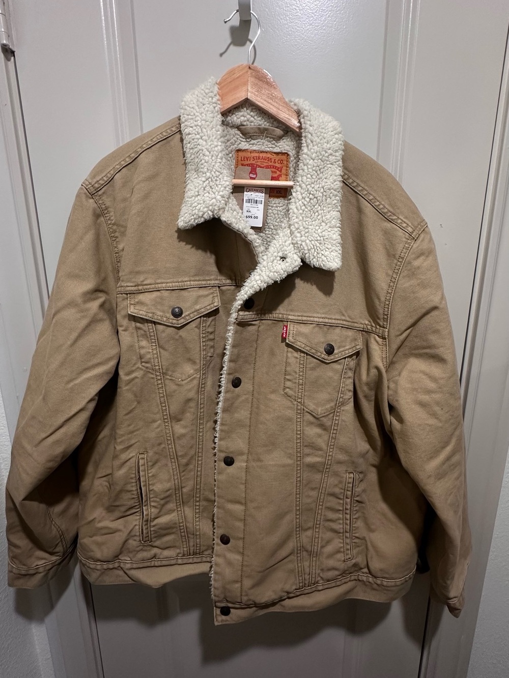 Levi's Men's Tan Sherpa-Lined Trucker Jacket